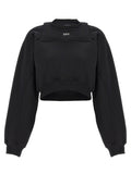 Sudadera corta con logo bordado de Off White - Negro
