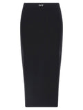 Off White Logo-Print Midi Skirt — Black