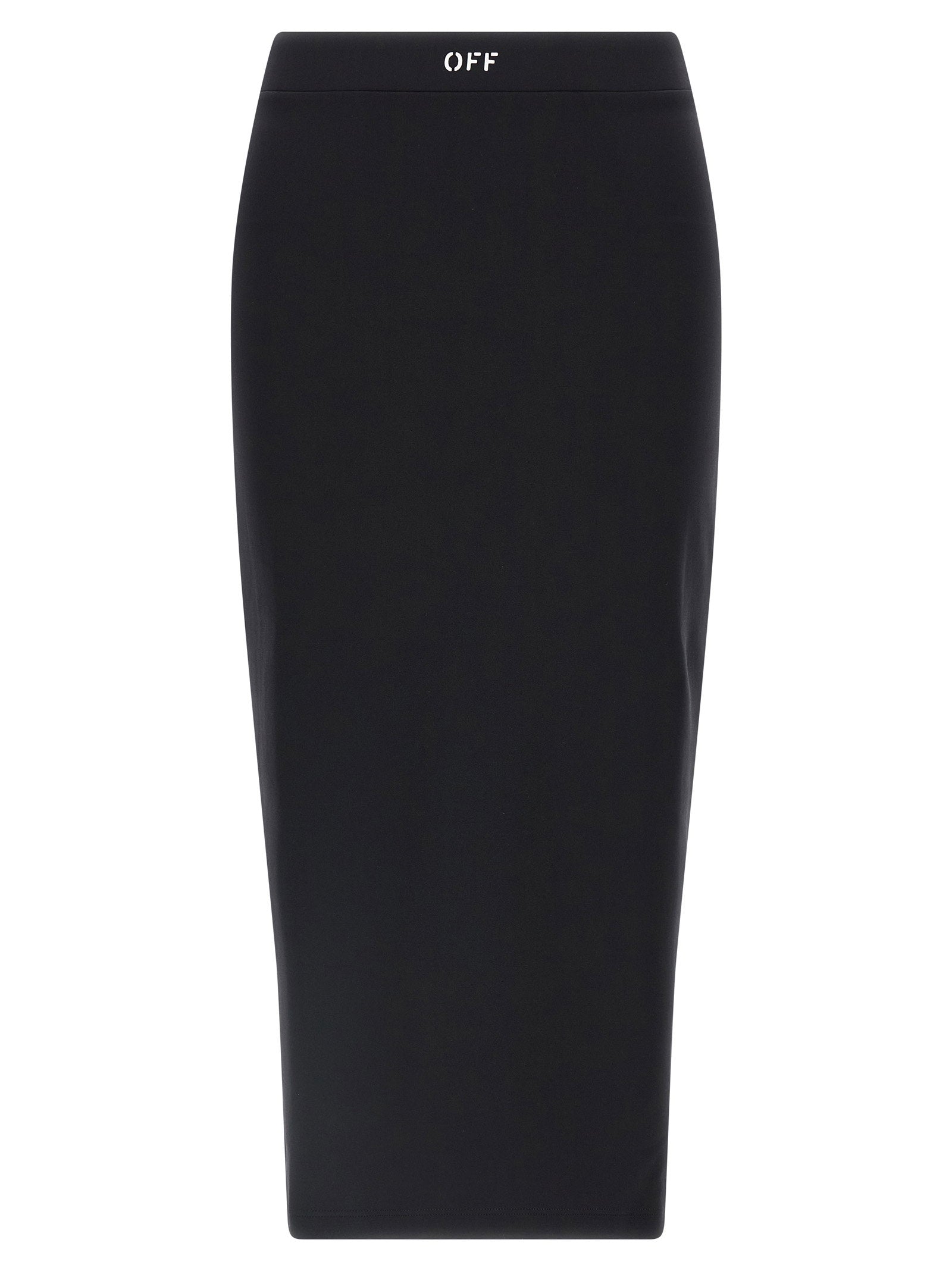 Off White Logo-Print Midi Skirt — Black