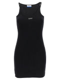 Camiseta sin mangas de algodón acanalado con logo bordado Off-White — Negro