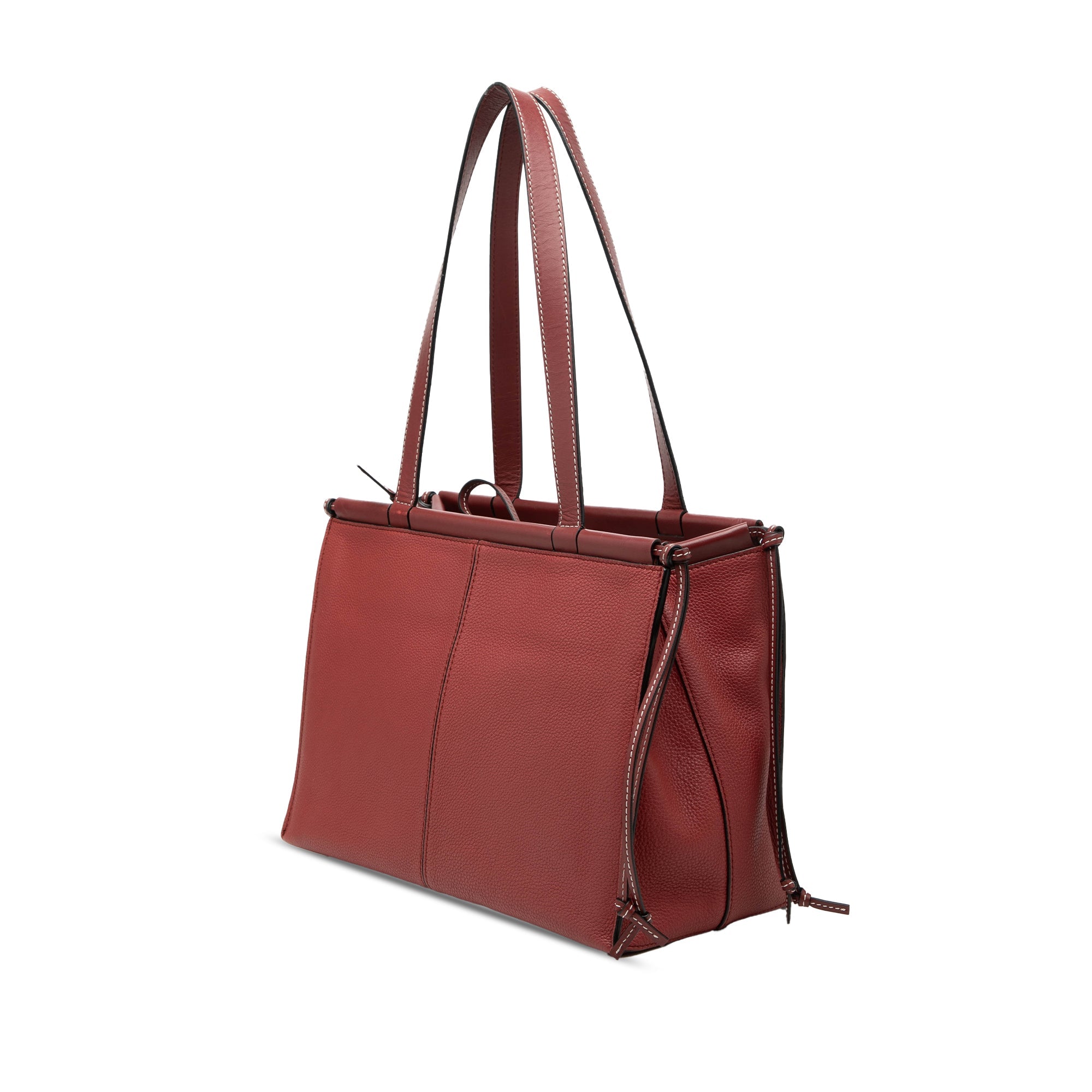 Small Leather Cushion Tote
