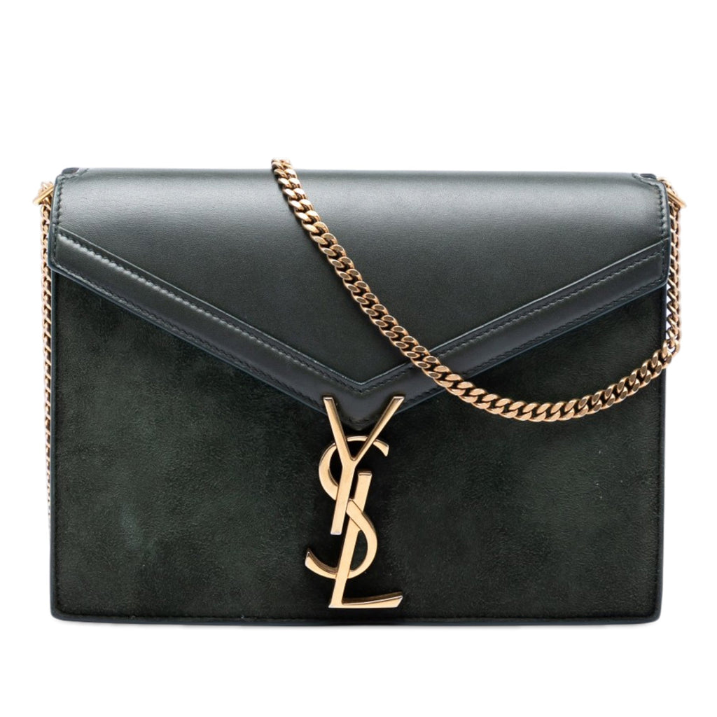 Suede and Calfskin Monogram Cassandra Clasp Bag
