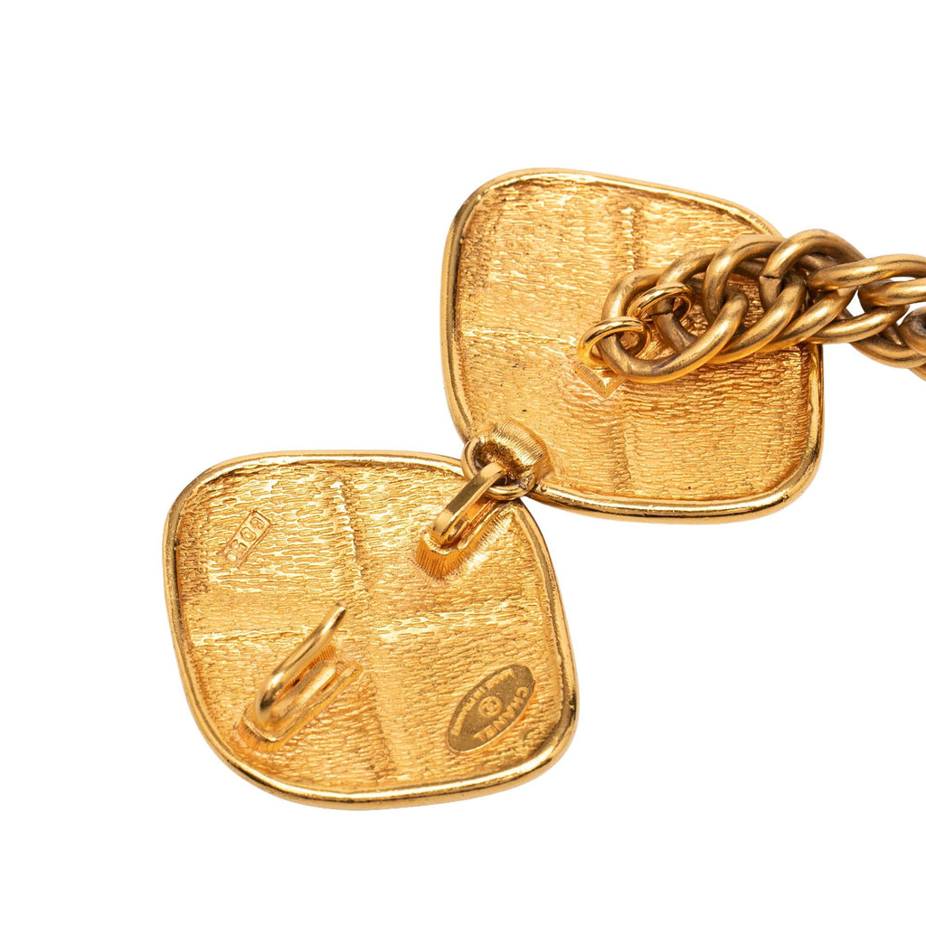 Gold Plated Quilt Charm Chain Belt