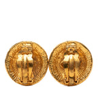 CC Gold Plated Rue Cambon Round Clip on Earrings