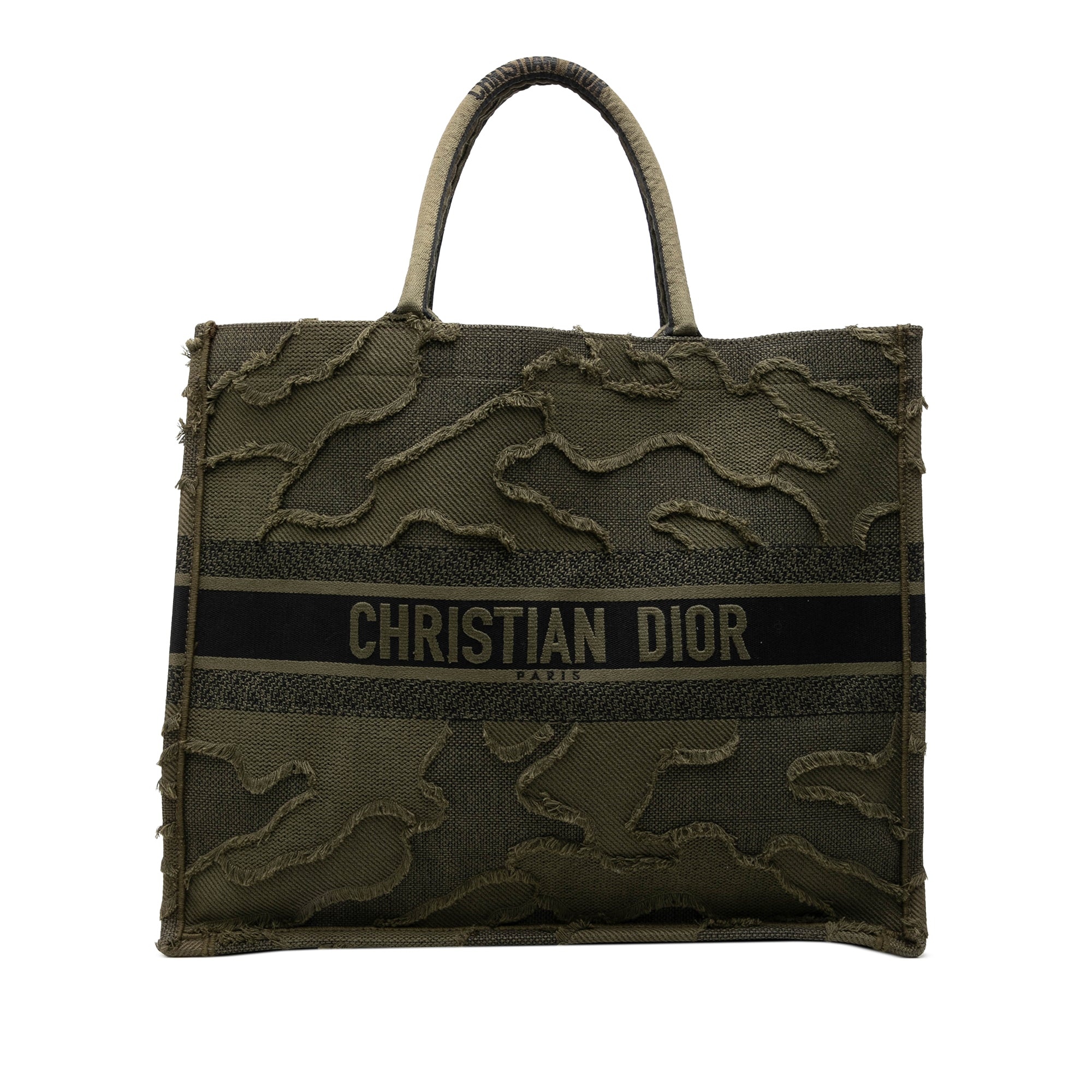 Large Embroidered Canvas Camouflage Book Tote