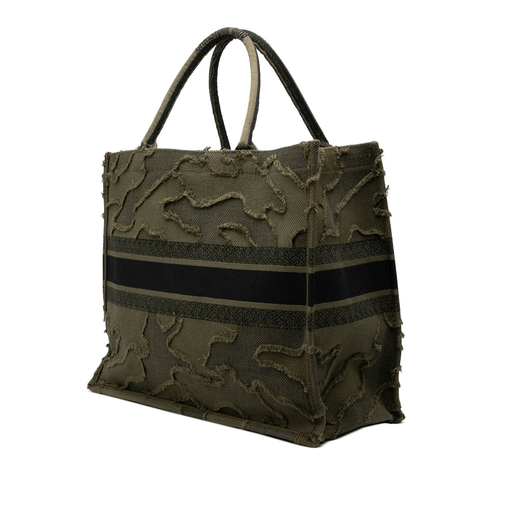 Large Embroidered Canvas Camouflage Book Tote