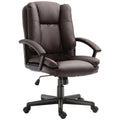Mid Back Computer Desk Chair with Adjustable Height & Rolling Wheels, Brown