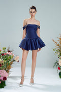 Naci Off Shoulder Fish Form Silk Dress