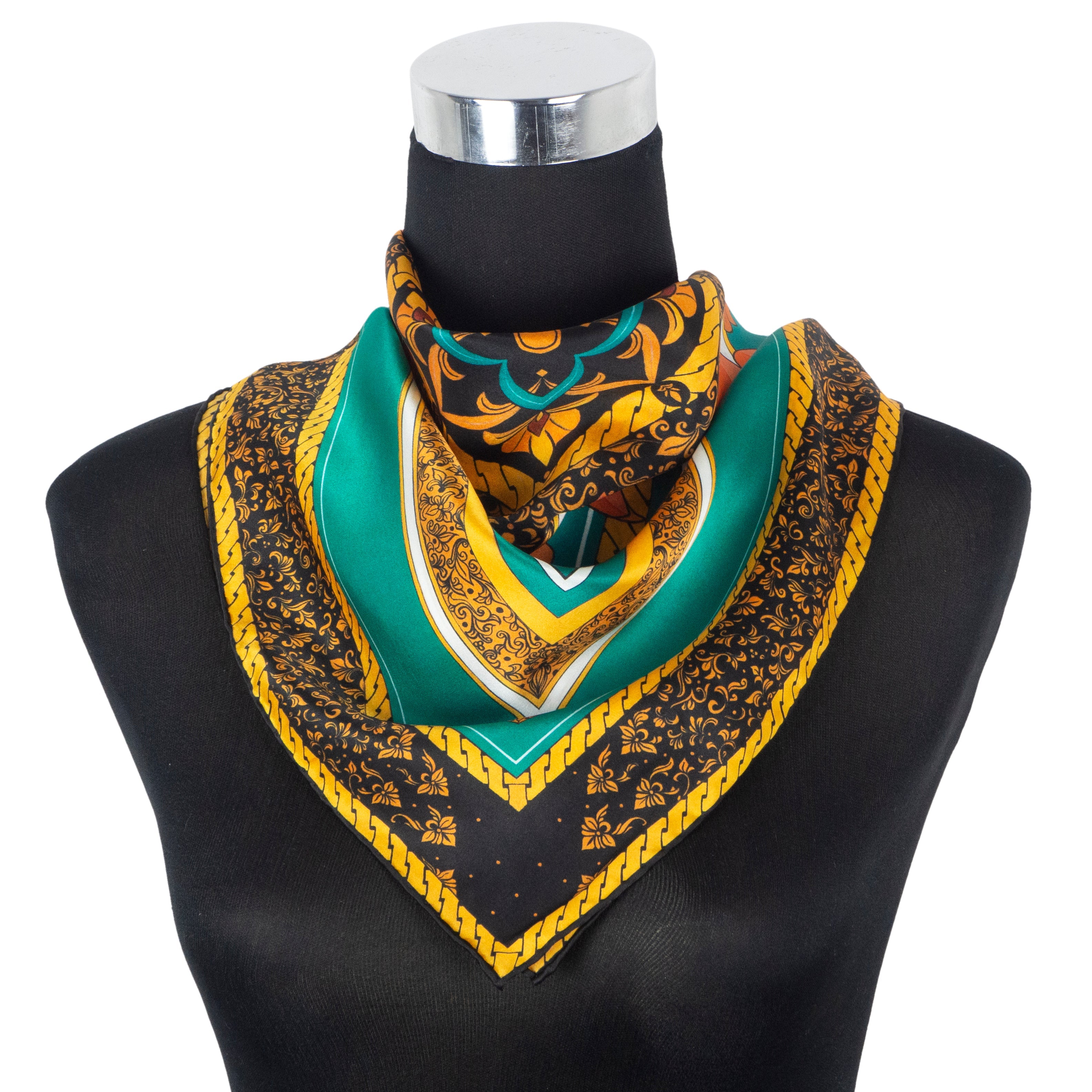 Floral Square Silk Scarf Olaya