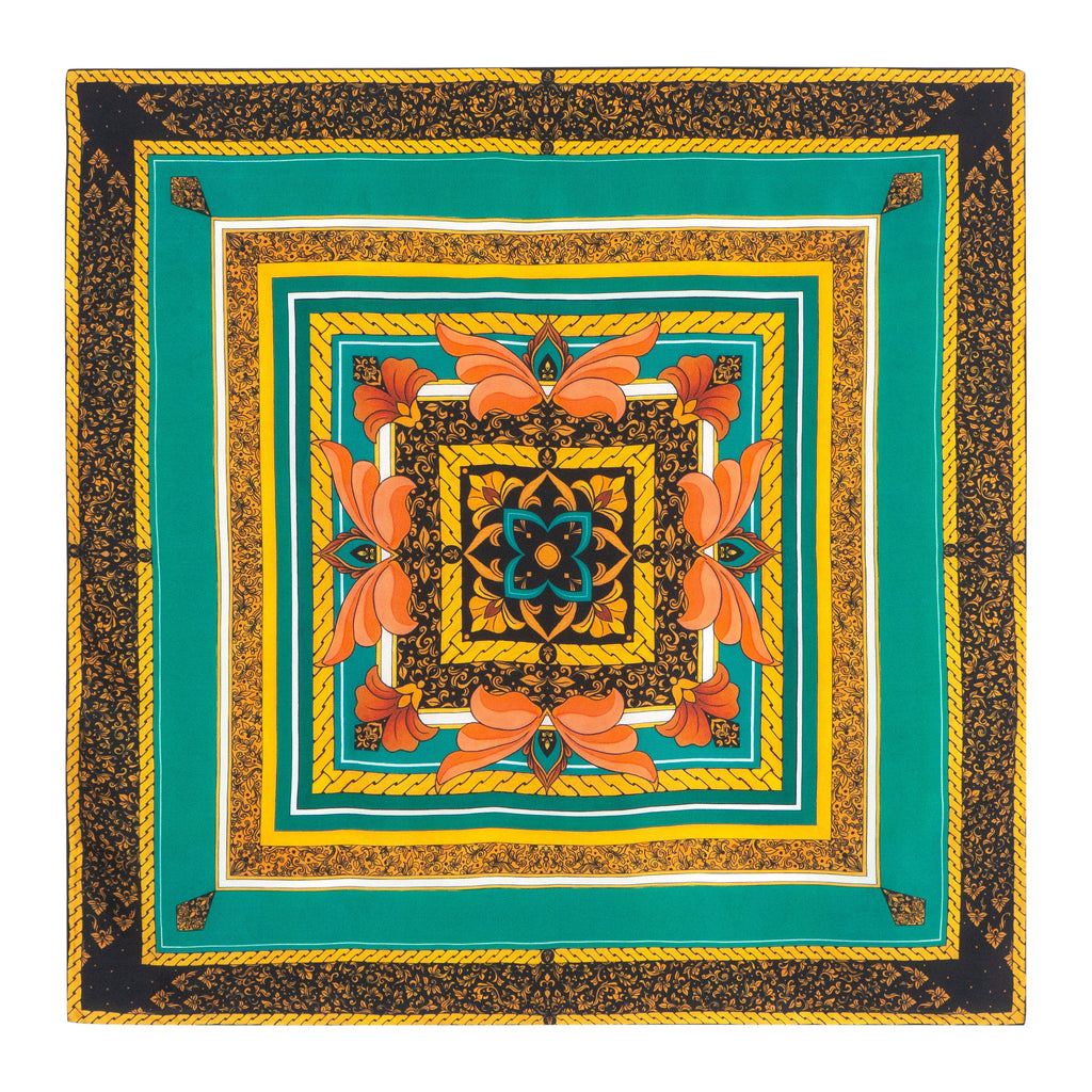 Floral Square Silk Scarf Olaya