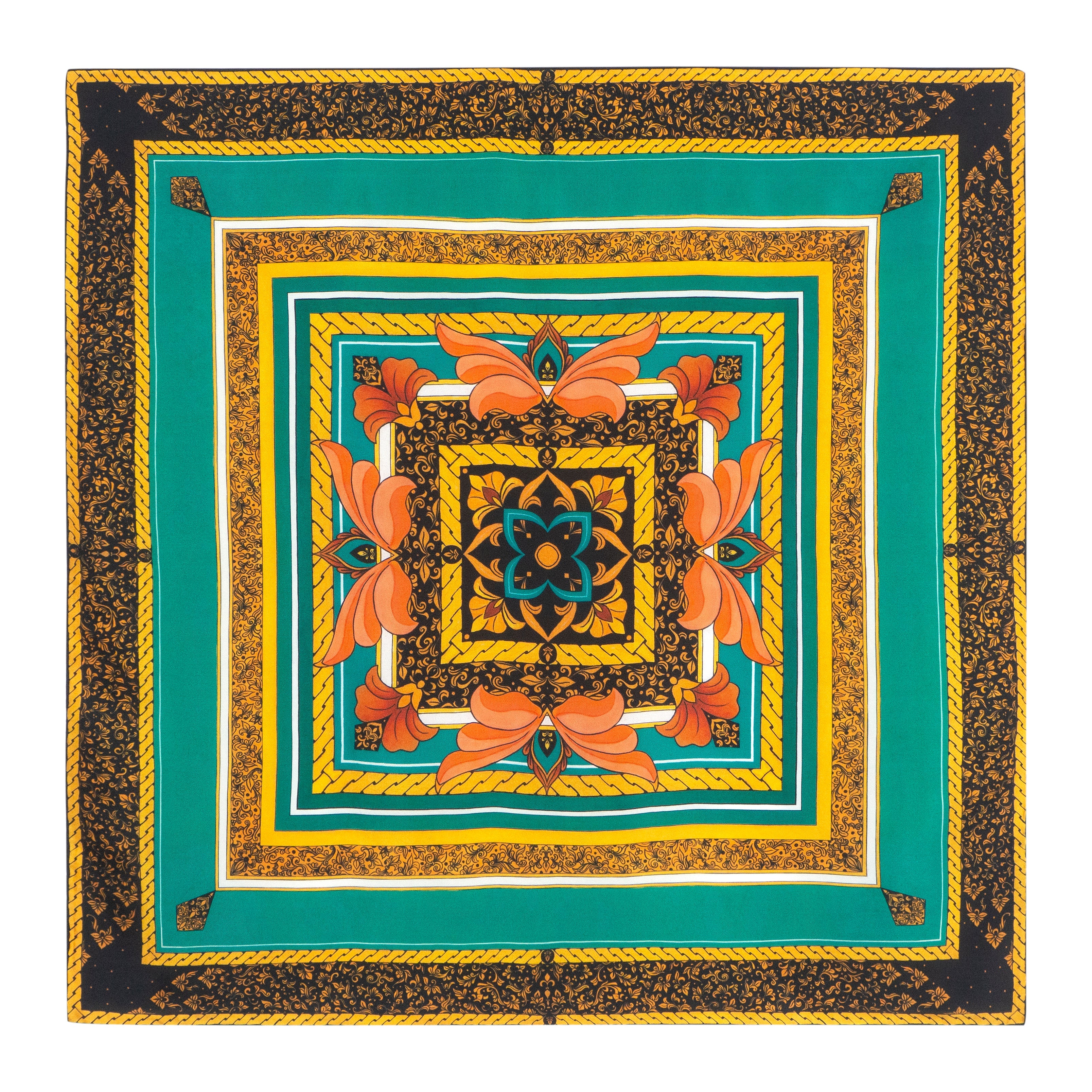 Floral Square Silk Scarf Olaya