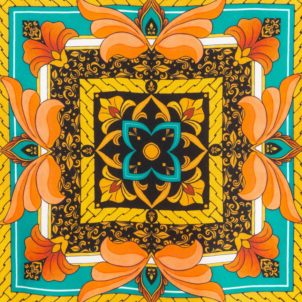 Floral Square Silk Scarf Olaya