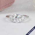 3 Stone Old European Round Diamond Engagement Ring