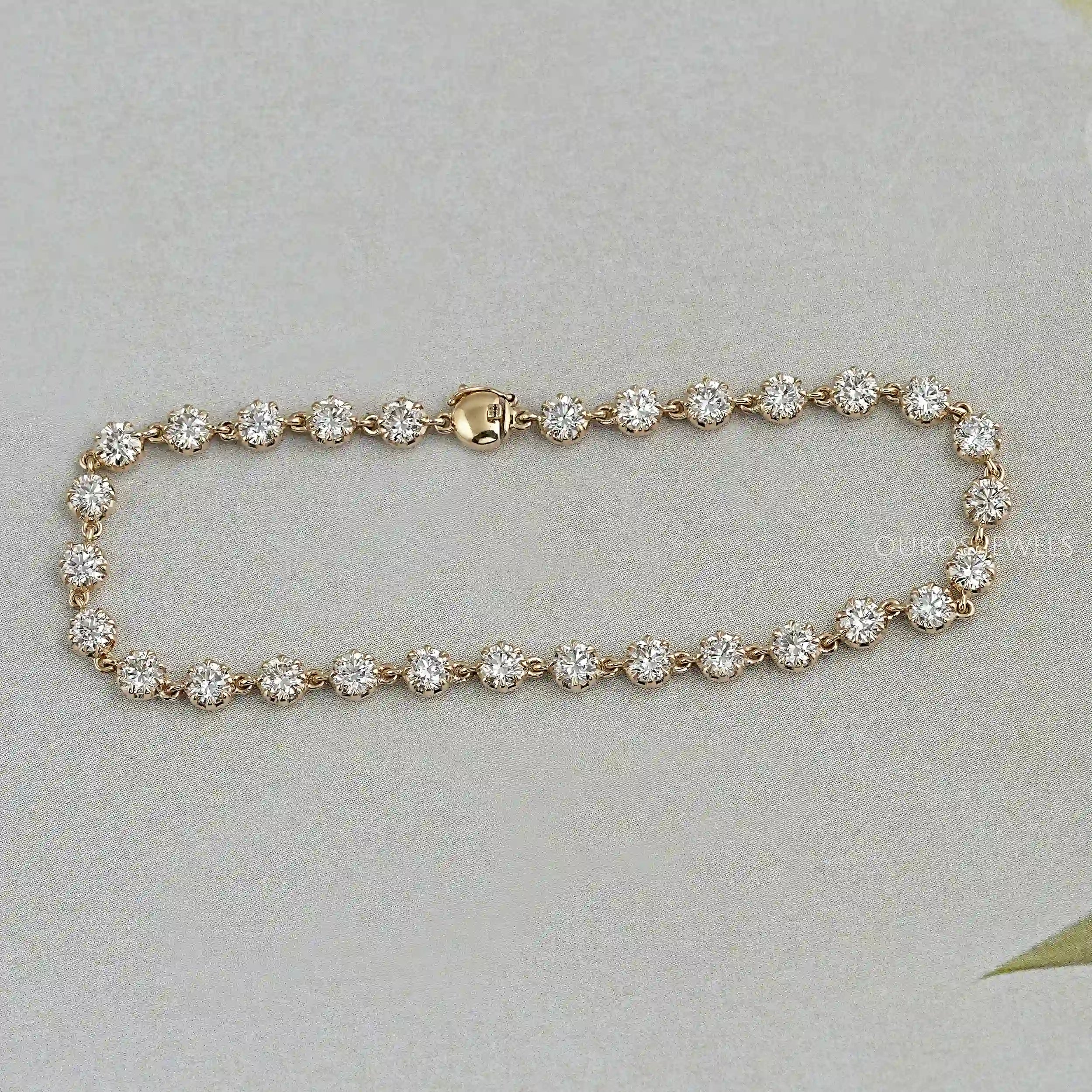 Old European Round Cut Lab Diamond Bracelet