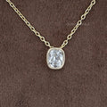 Old Mine Cushion Lab Diamond Bezel Set Pendant