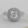 Old Mine Cushion Cut Halo Diamond Engagement Ring