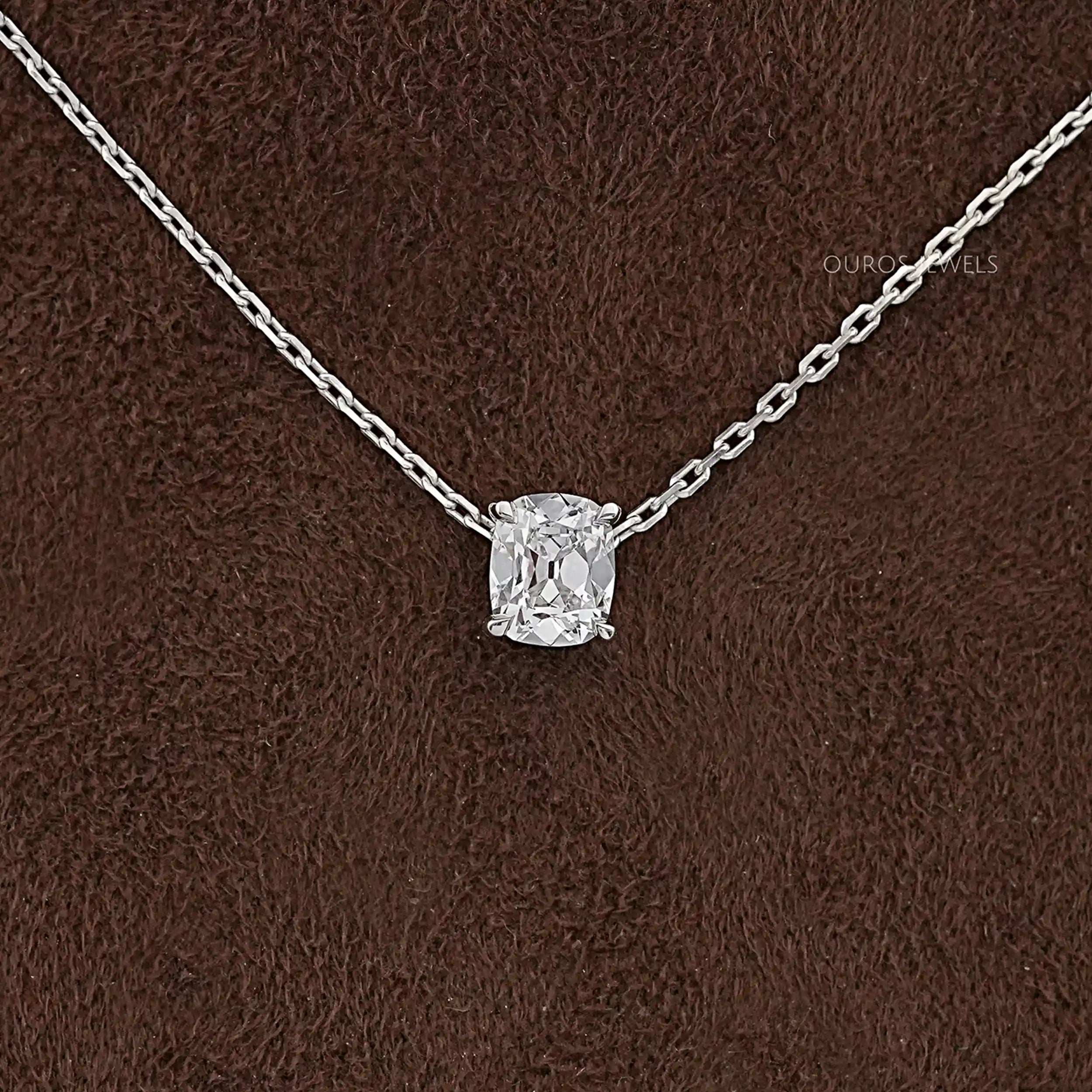 Old Mine Cushion Solitaire Pendant