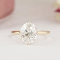 Solitaire Old Mine Oval Diamond Ring