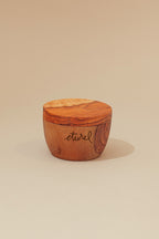 Salero con tapa iman de madera de olivo