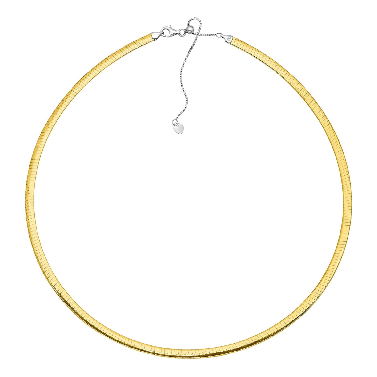 Adjustable and Reversible Two-Tone Omega Necklace