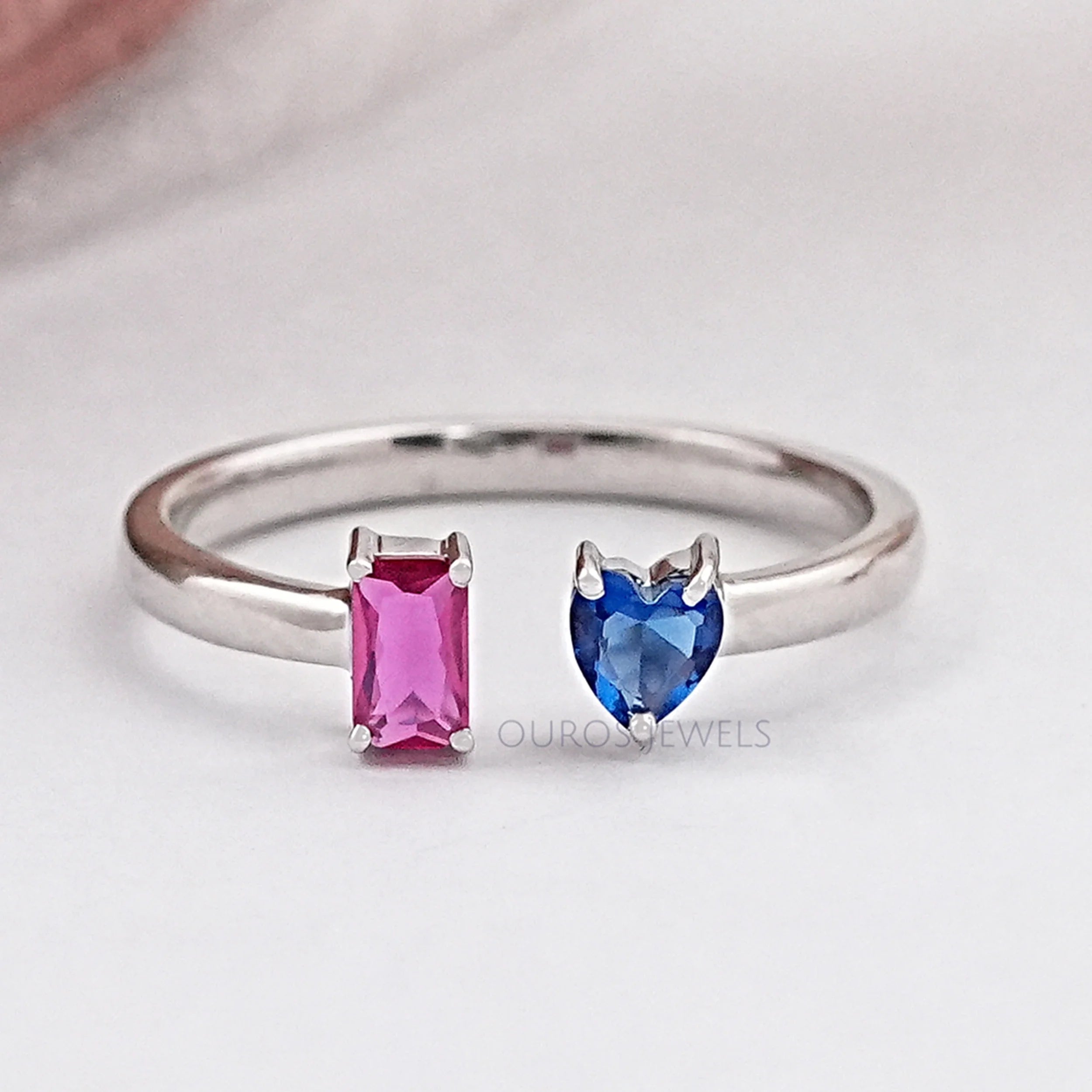 Open Cuff Lab Gemstone Ring