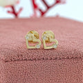 Open Heart Shape Stud Earrings