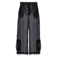 Black Organza Cargo Pants