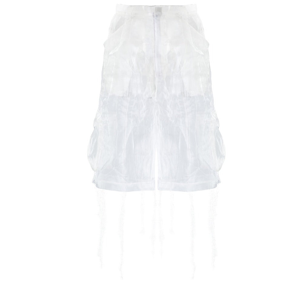 Organza White Shorts