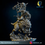 Ork Beast Hunter Warboss on colossal Mount, MeshBrain Lab