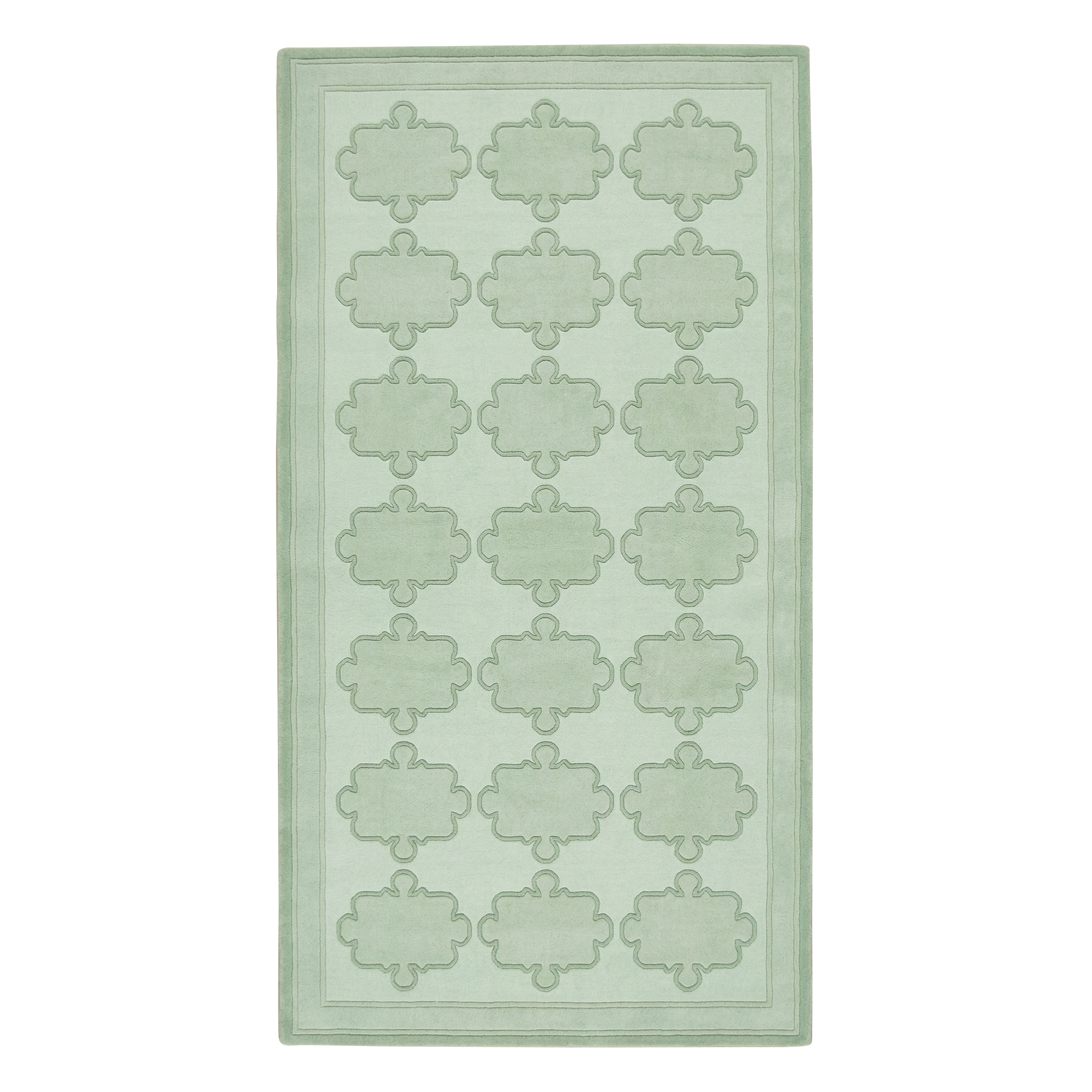 Ornate Block Motif Hand Tufted Rug
