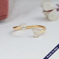 Two Stone Lab Diamond Open Cuff Ring