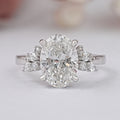 Solitaire Oval Cut Cluster Lab Grown Diamond Ring