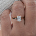 Oval Lab Diamond Button Back Solitaire Engagement Ring