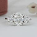 Oval And Trillion Lab Diamond Five Stone Engagement Ring