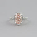 Fancy Pink Oval Diamond Pave Set Accent Ring