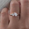 Oval And Pear Lab Diamond Toi Et Moi Ring