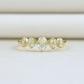 Five Stone Rose Cut Oval Diamond Ring