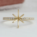 Oval Shape Semi  Mount Accent Diamond Ring