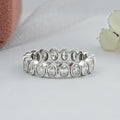 Bezel Set Oval Cut Lab Diamond Wedding Band