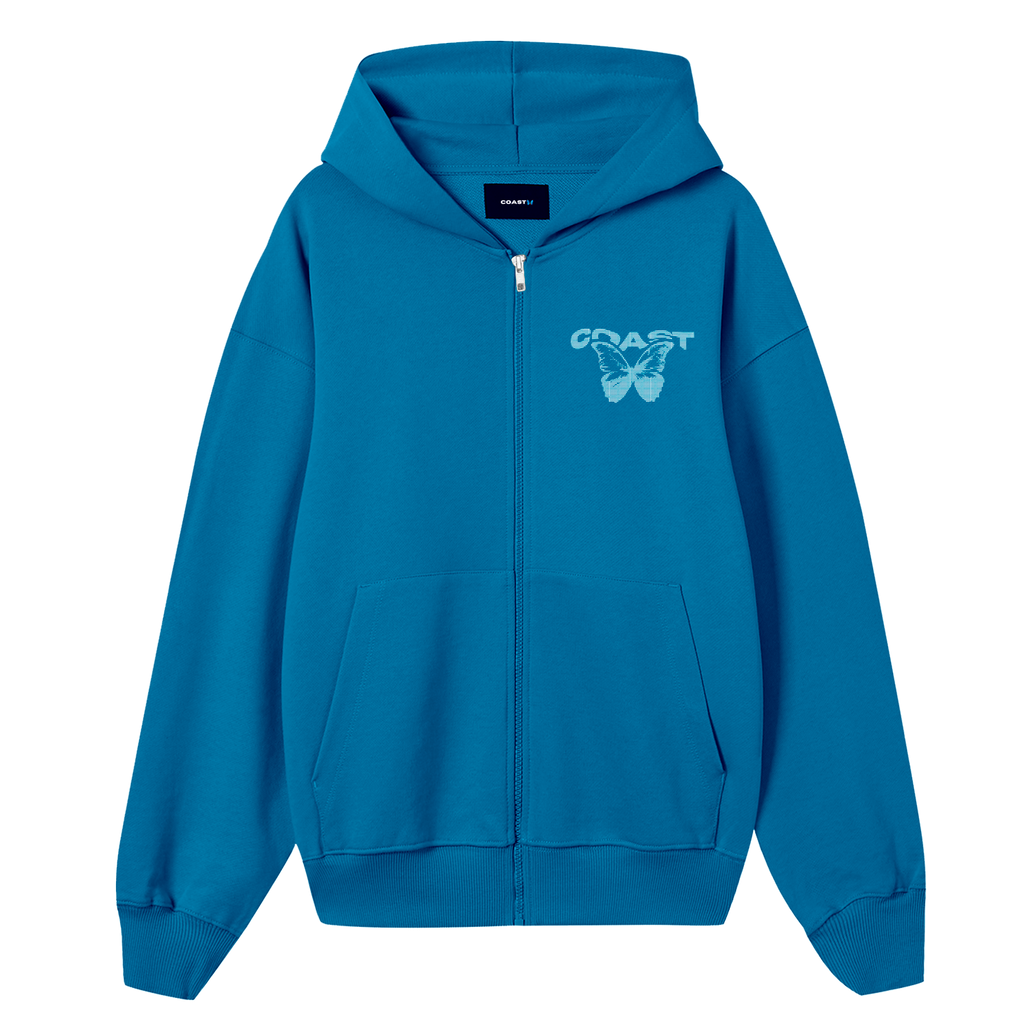 Blue Half Tone Zipper