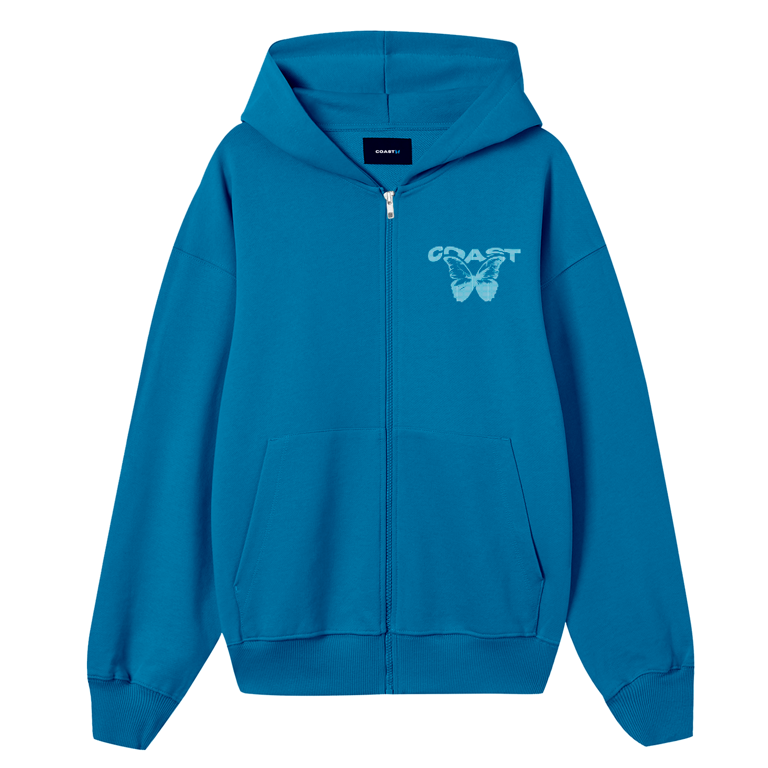 Blue Half Tone Zipper