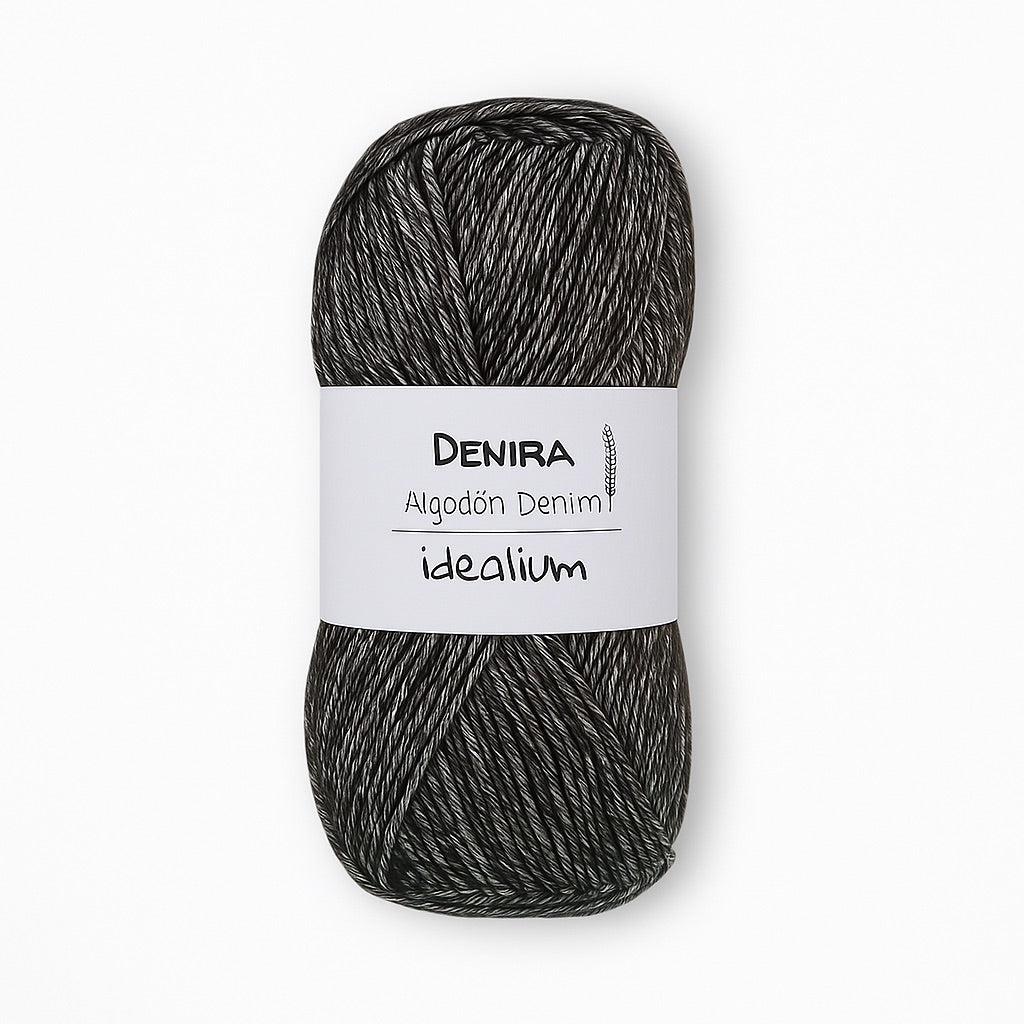 Ovillo Idealium Denira - Algodón 50g, jaspeado efecto denim