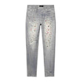 Purple P001 Skinny Jewel Print Denim - Light Indigo