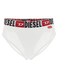 Diesel Jacquard Logo-Band Ribbed Briefs — White