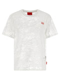 Diesel Devoré Jersey Logo T-Shirt — White