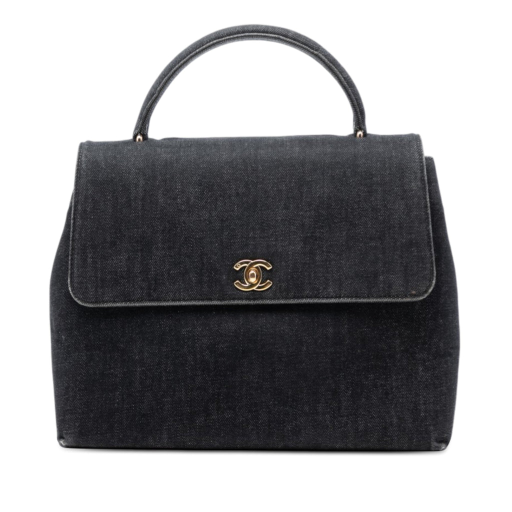 CC Denim Kelly Top Handle Bag