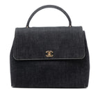 CC Denim Kelly Top Handle Bag