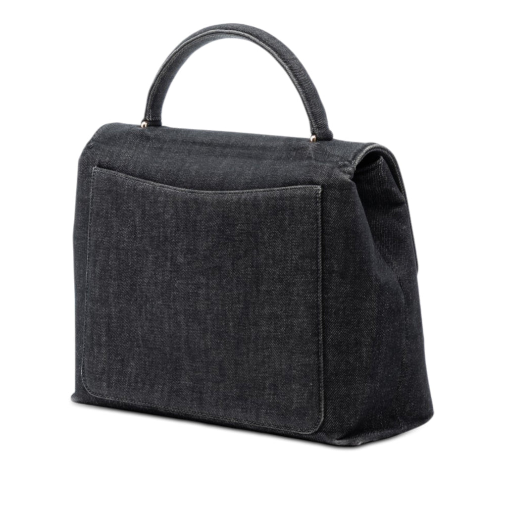 CC Denim Kelly Top Handle Bag