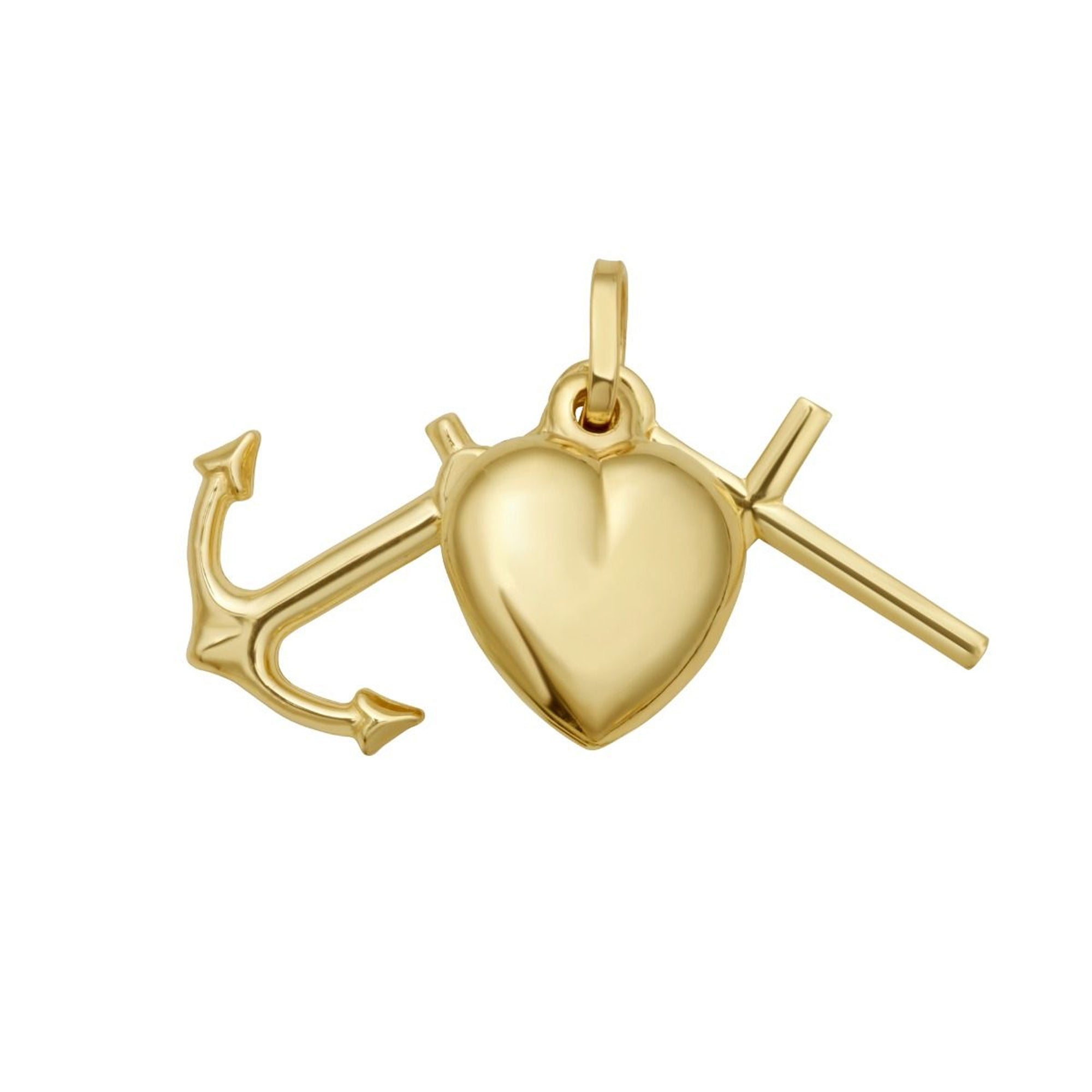 Heart Cross and Anchor Triple Charm