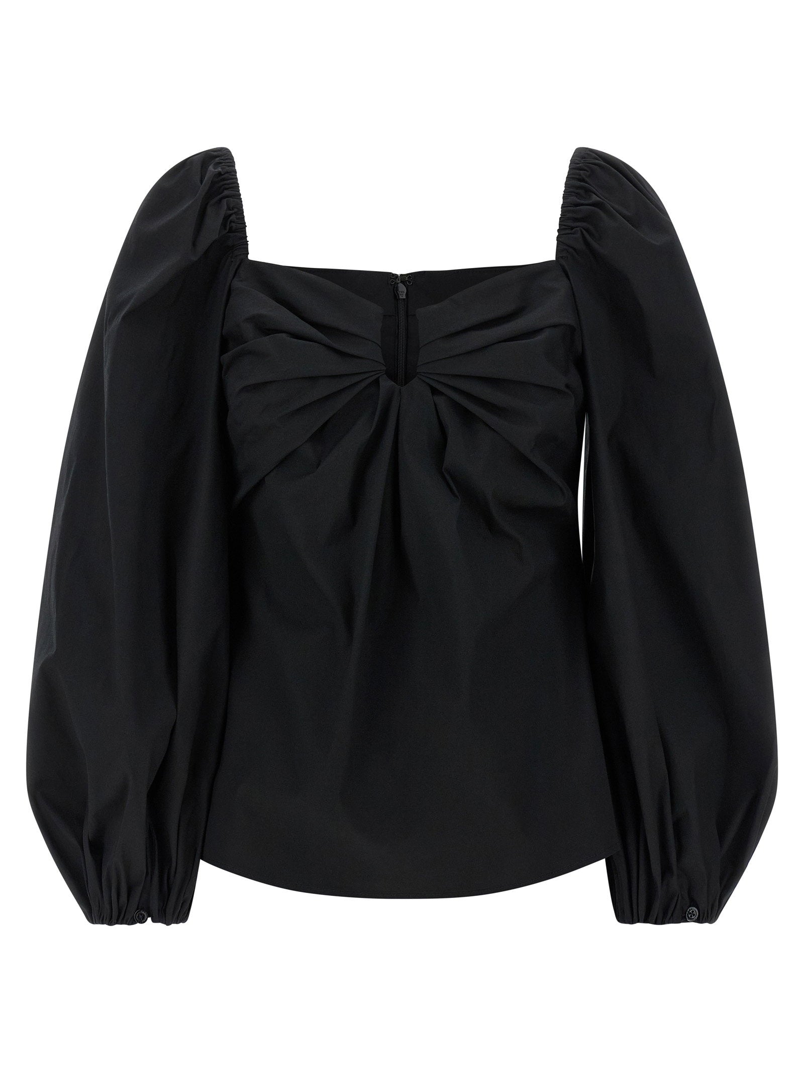 Carolina Herrera Puff Sleeve Blouse — Black